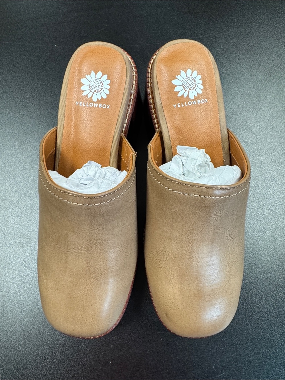 Yellow Box Brown Closed-Toe Slip-On Mules